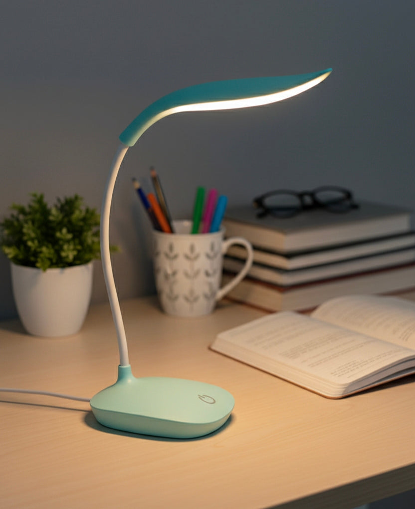 LED Study Desk Lamp with Touch Control | USB Rechargeable | Adjustable Brightness